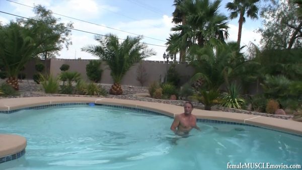 female muscle movies, femalemusclemovies, femalemusclemoviesvod, Annie Rivieccio, muscular, female bodybuilder, workout, comparisons, smaller man, bigger woman, humiliation, bellypunch, belly punching, feats of strength