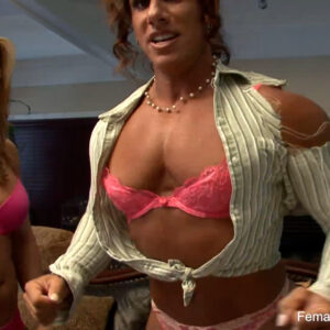 2 Muscle Girls-Bikini Worship and Shirt Rip